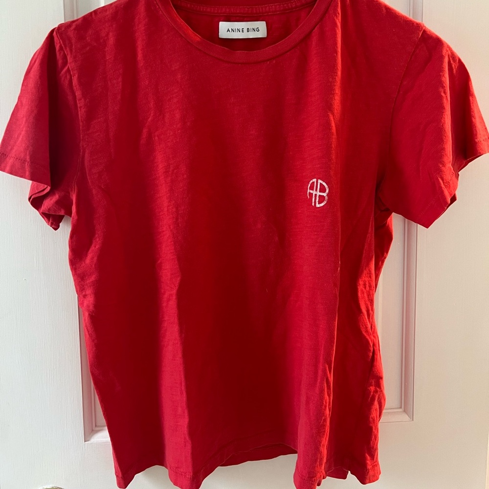 Anine Bing Red Baby Tee